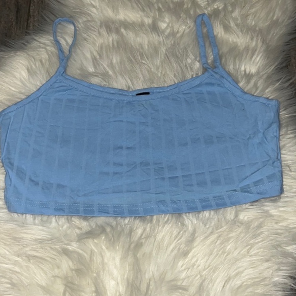 Simple light blue shein crop top